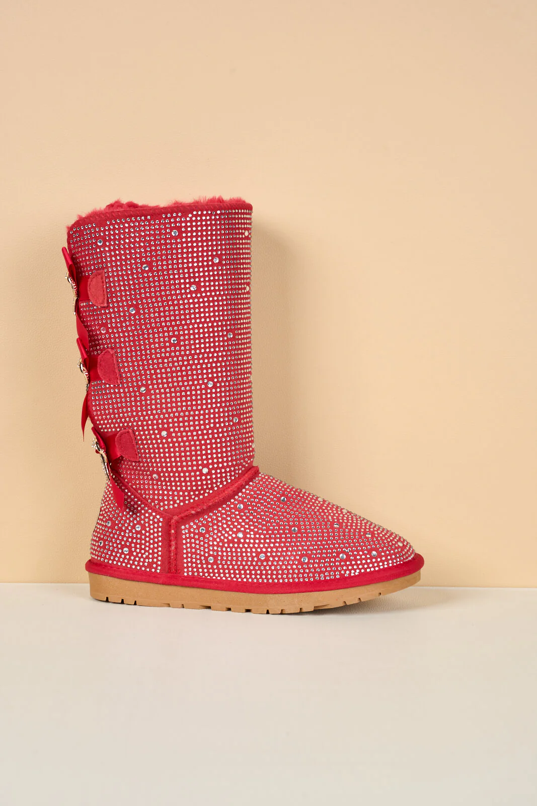 SMAIBULUN Ugg | Swifties Diamond Stage Ribbon Bows Suede Boots - red - Image 13