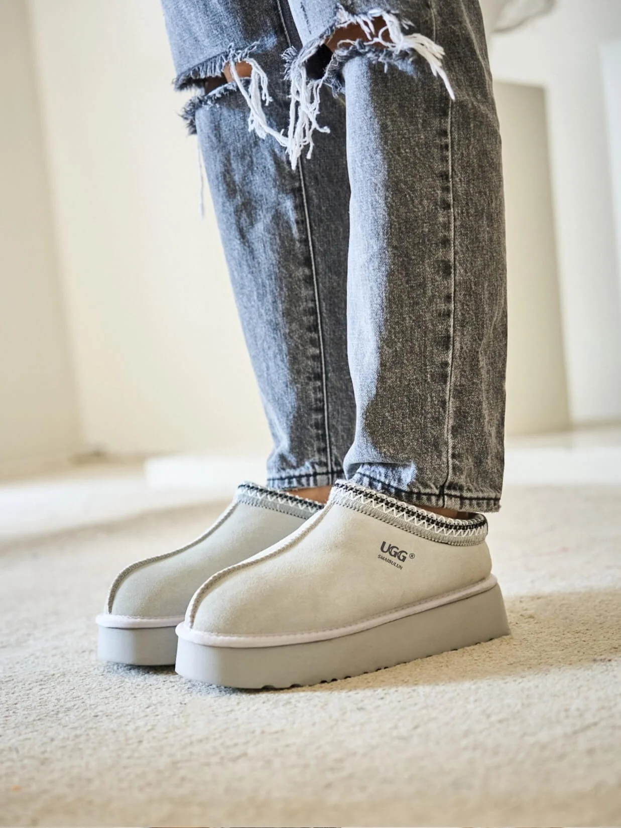 Smaibulun Ugg | Tassie X Tasman Platform Slipper Boot - pale - Image 5