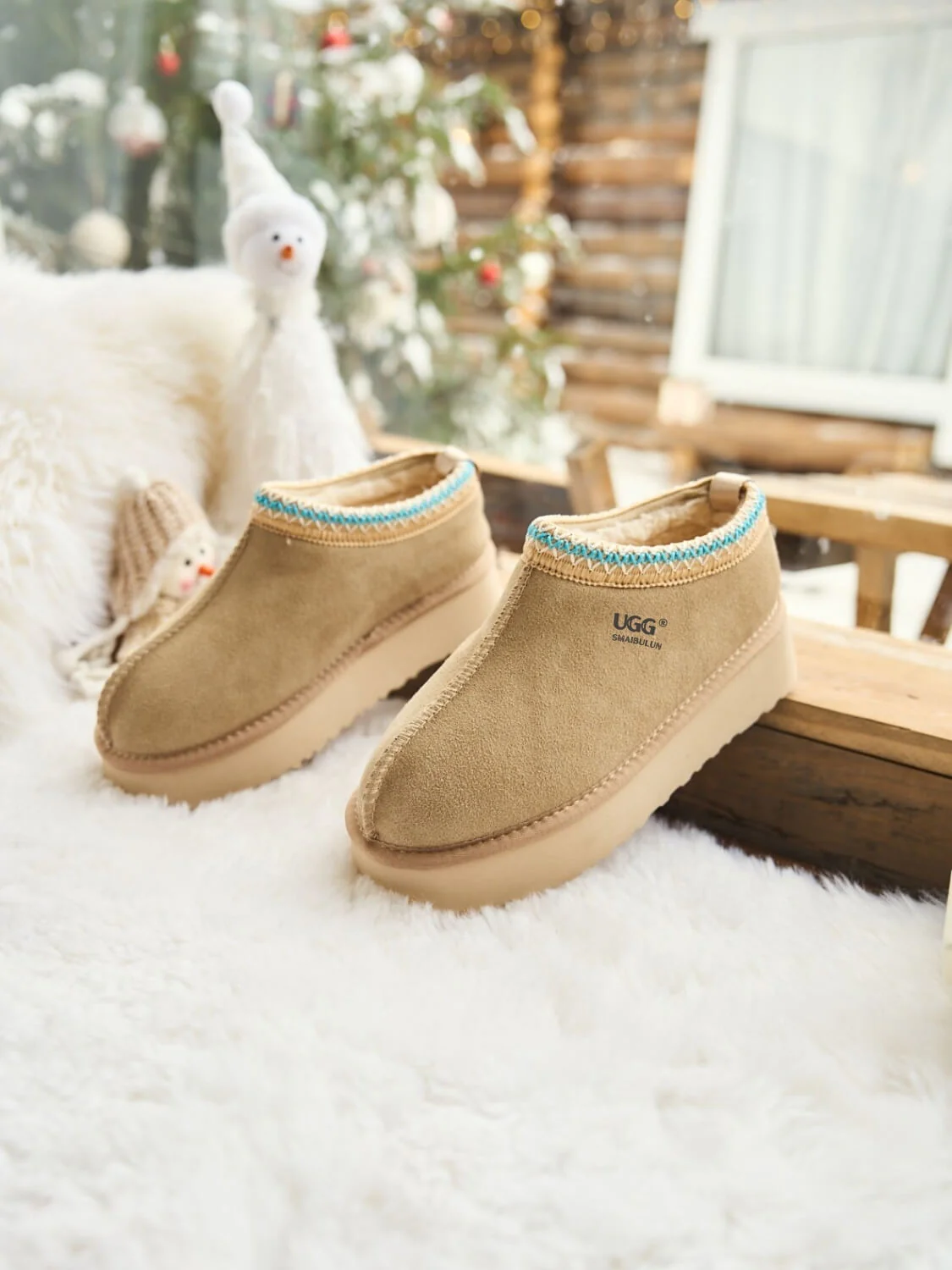 Smaibulun Ugg | Tassie X Tasman Platform Slipper Boot - taupe - Image 10