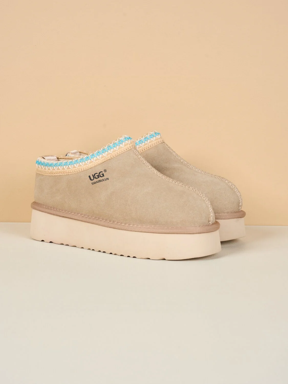Smaibulun Ugg | Tassie X Tasman Platform Slipper Boot - taupe - Image 11