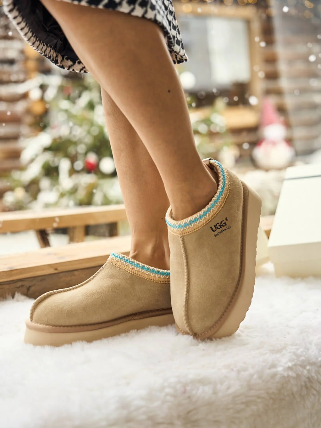 Smaibulun Ugg | Tassie X Tasman Platform Slipper Boot - taupe - Image 8