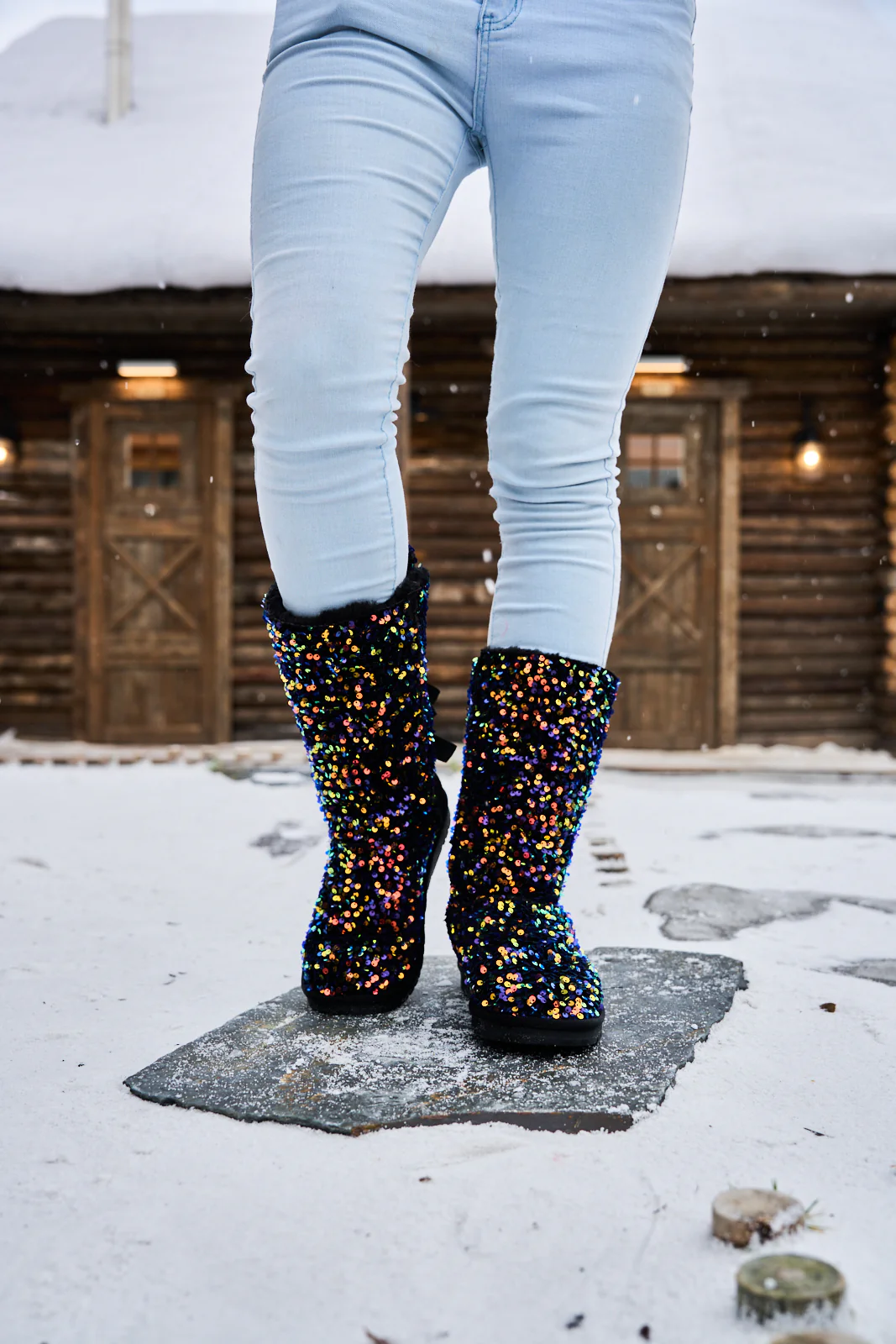 SMAIBULUN Ugg | Tay Swift Celebration Rhinestone Bailey Bow Sequin Boots - Multi - Image 3