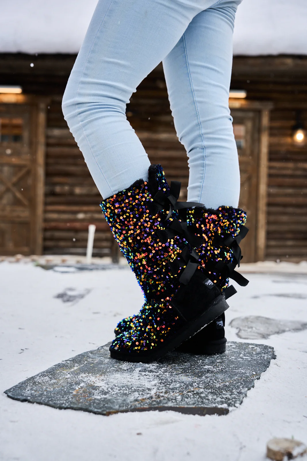 SMAIBULUN Ugg | Tay Swift Celebration Rhinestone Bailey Bow Sequin Boots - Multi - Image 5
