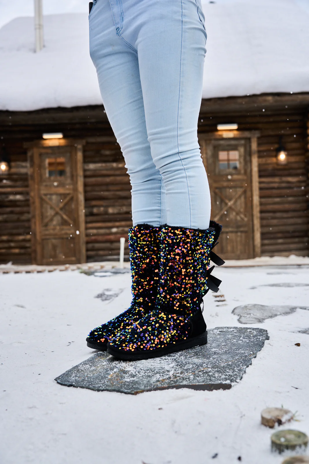 SMAIBULUN Ugg | Tay Swift Celebration Rhinestone Bailey Bow Sequin Boots - Multi - Image 6