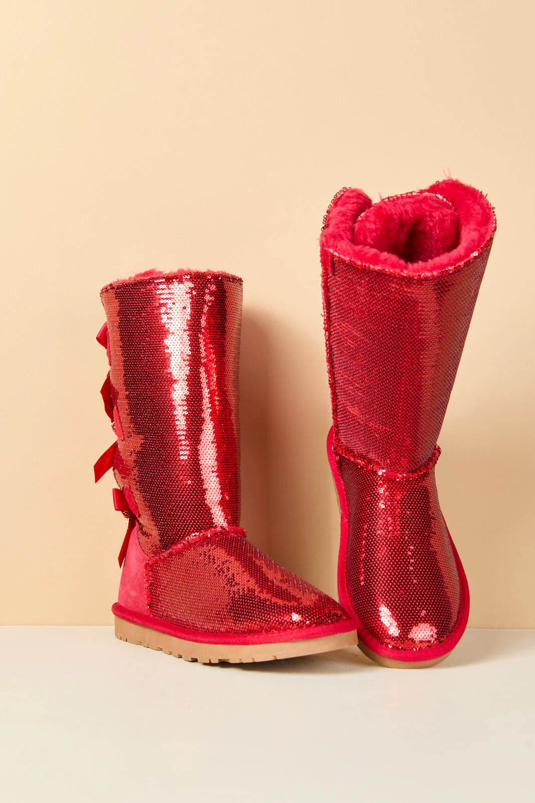SMAIBULUN Ugg | Tay Swift Celebration Rhinestone Bailey Bow Sequin Boots - Red - Image 13