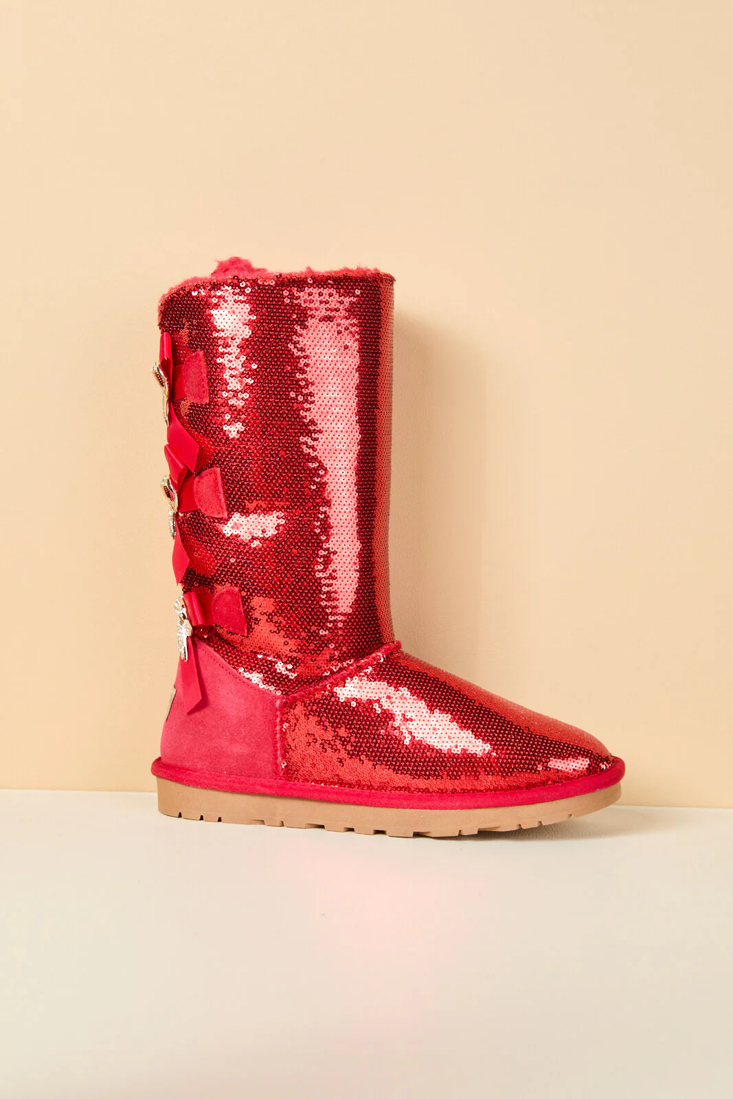 SMAIBULUN Ugg | Tay Swift Celebration Rhinestone Bailey Bow Sequin Boots - Red - Image 14