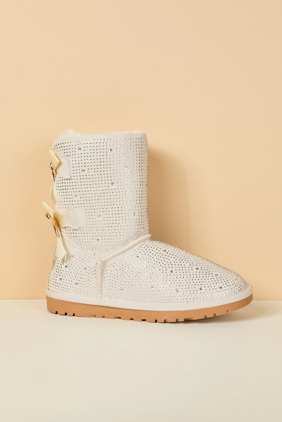 SMAIBULUN Ugg | Tay Tay Shine On Stage Diamond Bows Suede Boots - cream - Image 13