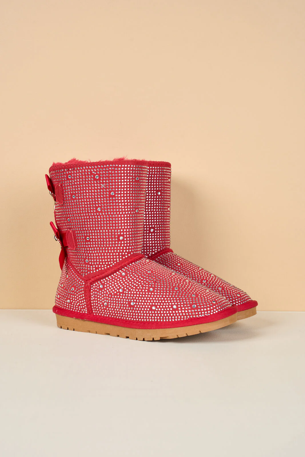 SMAIBULUN Ugg | Tay Tay Shine On Stage Diamond Bows Suede Boots - red - Image 13