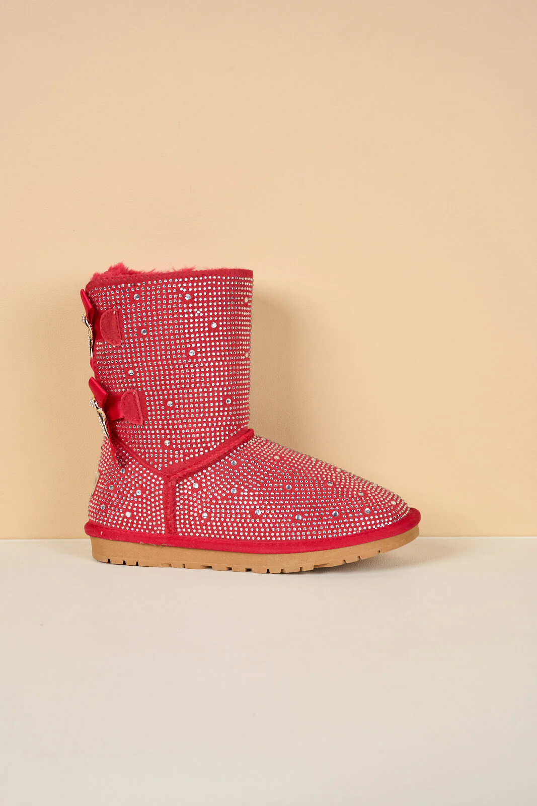 SMAIBULUN Ugg | Tay Tay Shine On Stage Diamond Bows Suede Boots - red - Image 14