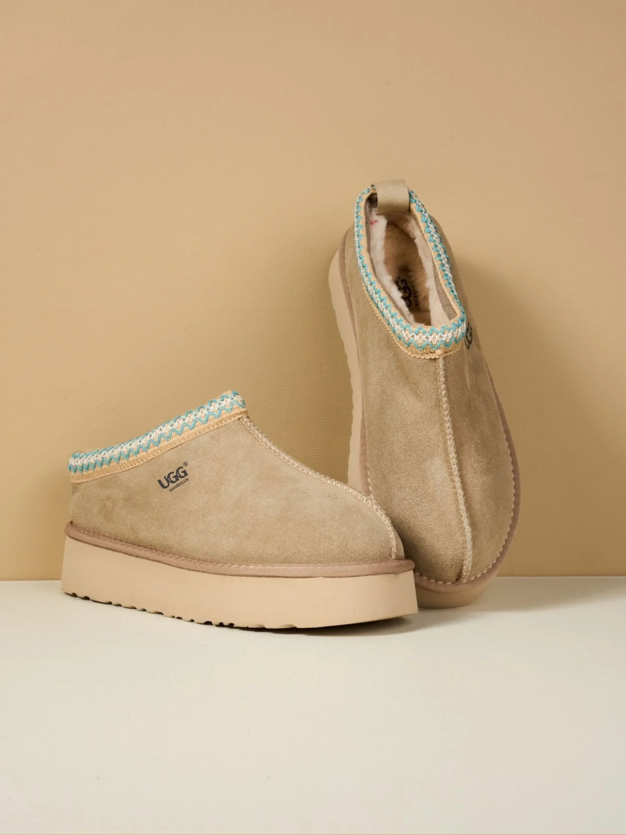 Smaibulun Ugg | Tazzy Mini Platform Low Ankle Slippers - neutral - Image 12