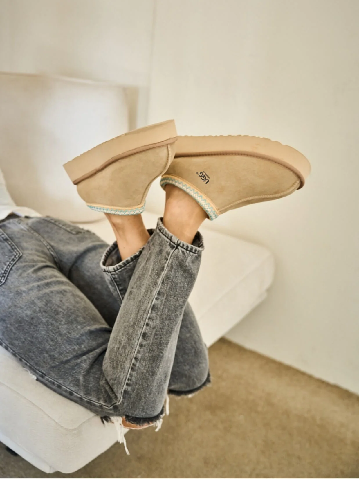 Smaibulun Ugg | Tazzy Mini Platform Low Ankle Slippers - neutral - Image 8