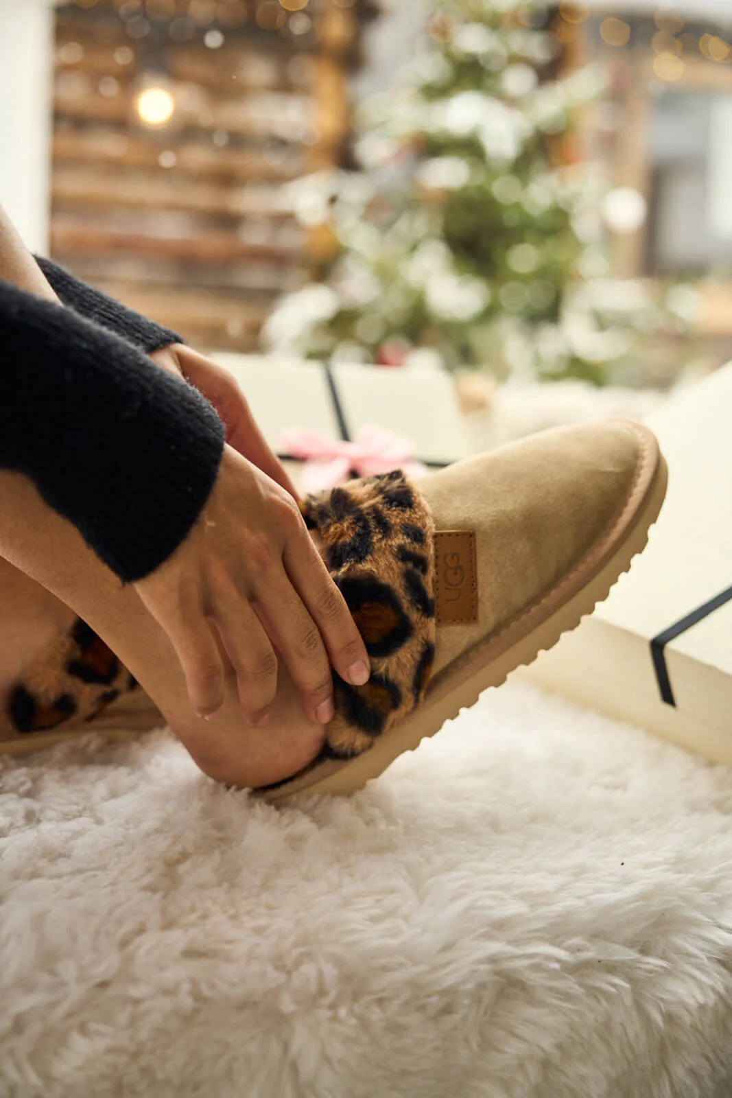 SMAIBULUN Ugg | Wild Whisper Animal Wool Lined Slipper - sand - Image 2