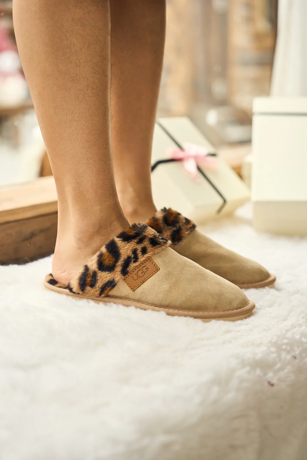 SMAIBULUN Ugg | Wild Whisper Animal Wool Lined Slipper - sand - Image 5