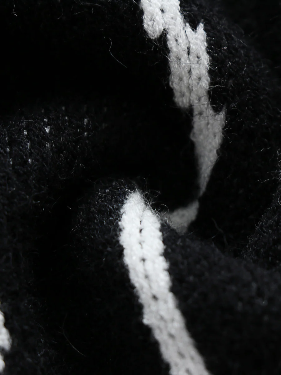 Smiley Polar Bear Knit Sweater Dress - Black - Image 7