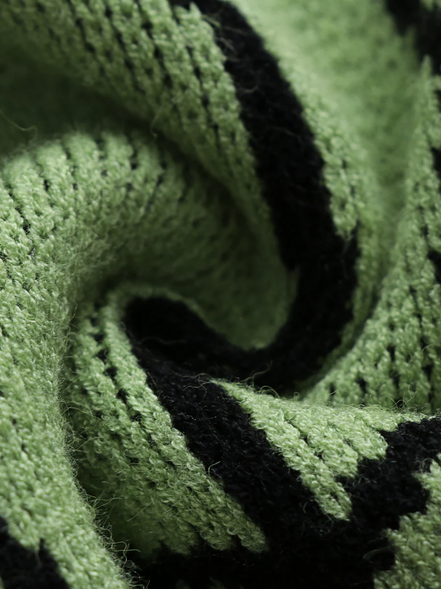 Smiley Polar Bear Knit Sweater Dress - Green - Image 6