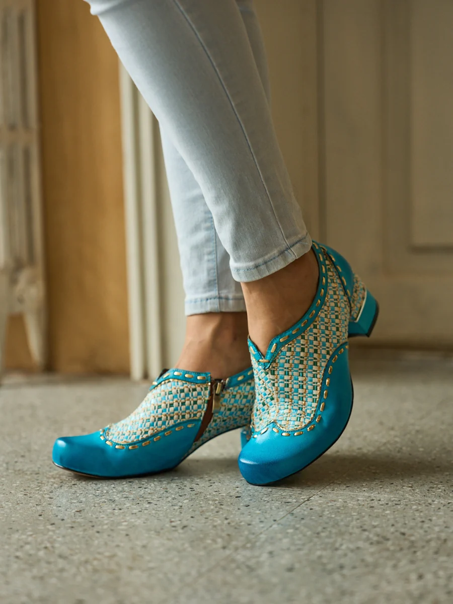 Soffia | Aliene Jacquard Leather Pump Booties - Image 2