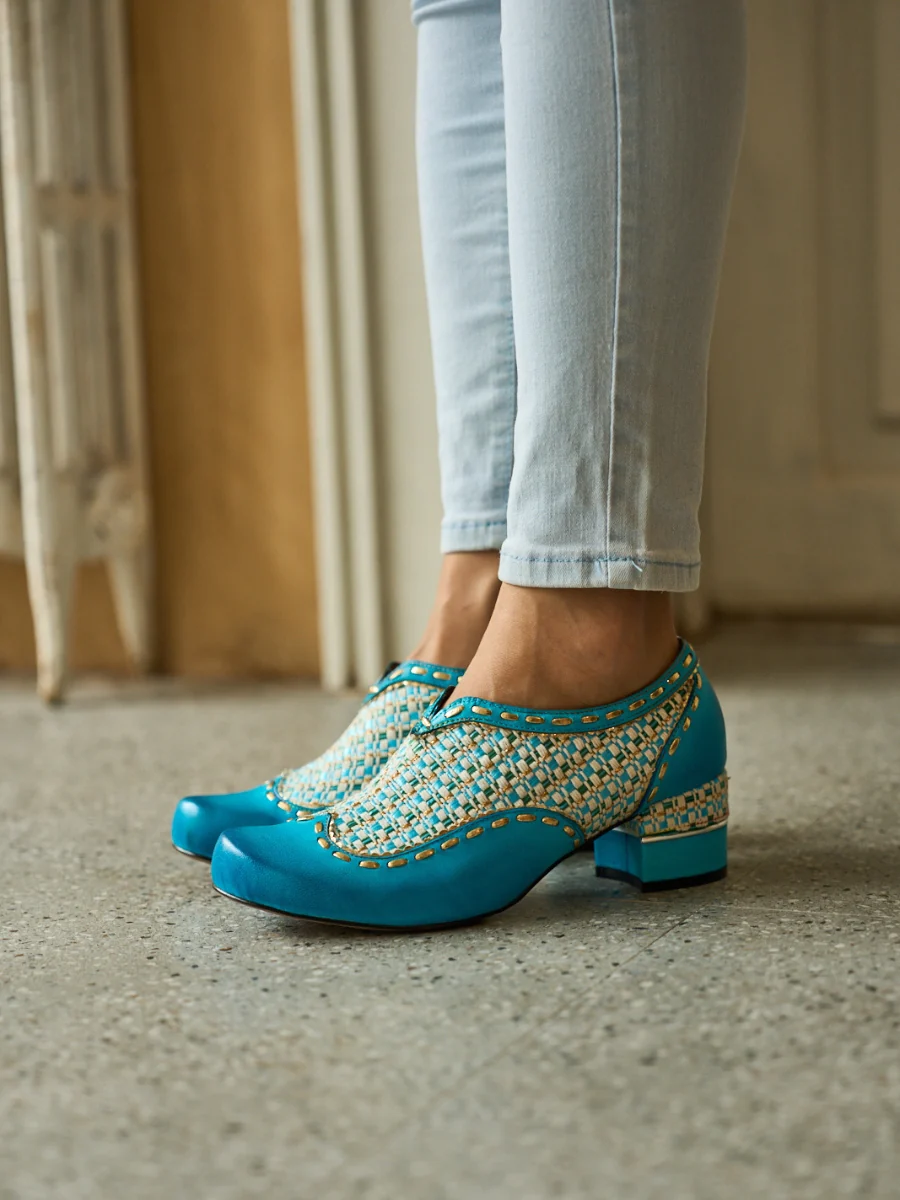 Soffia | Aliene Jacquard Leather Pump Booties - Image 3