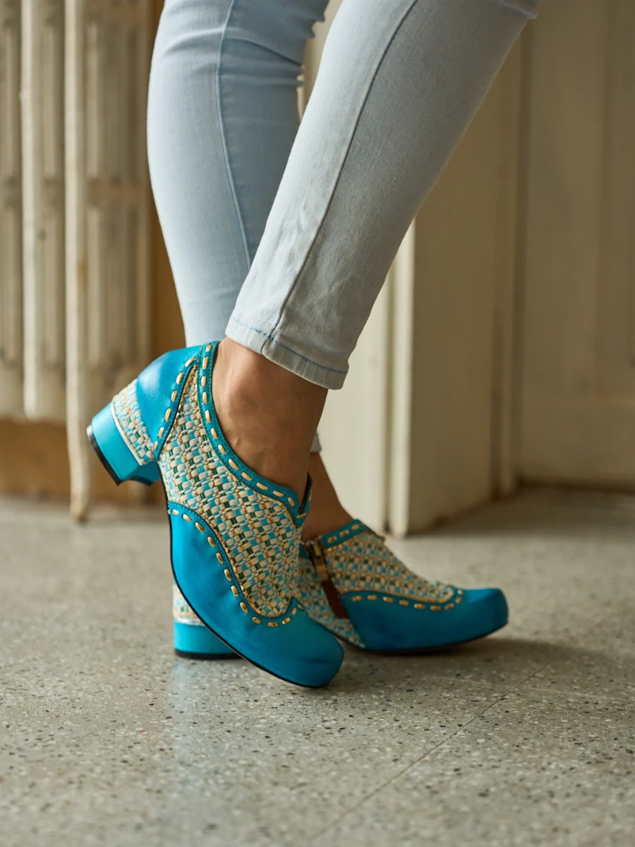 Soffia | Aliene Jacquard Leather Pump Booties - Image 5