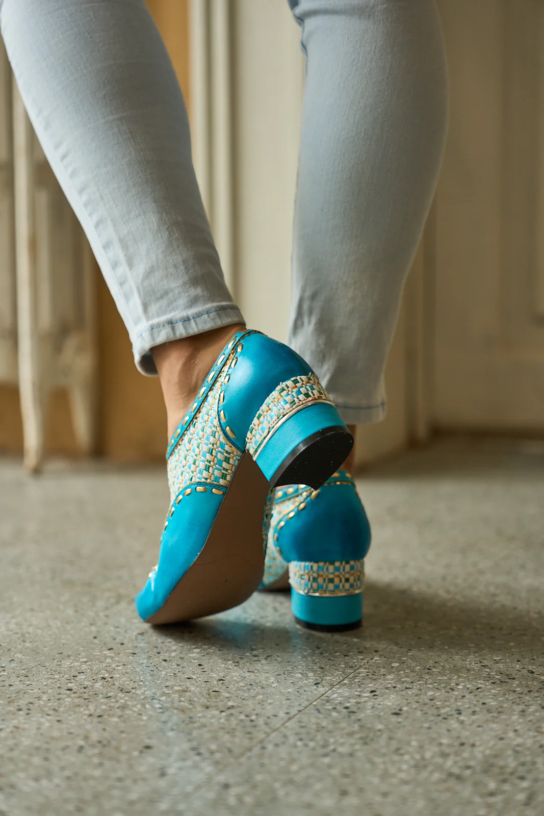 Soffia | Aliene Jacquard Leather Pump Booties - Image 6