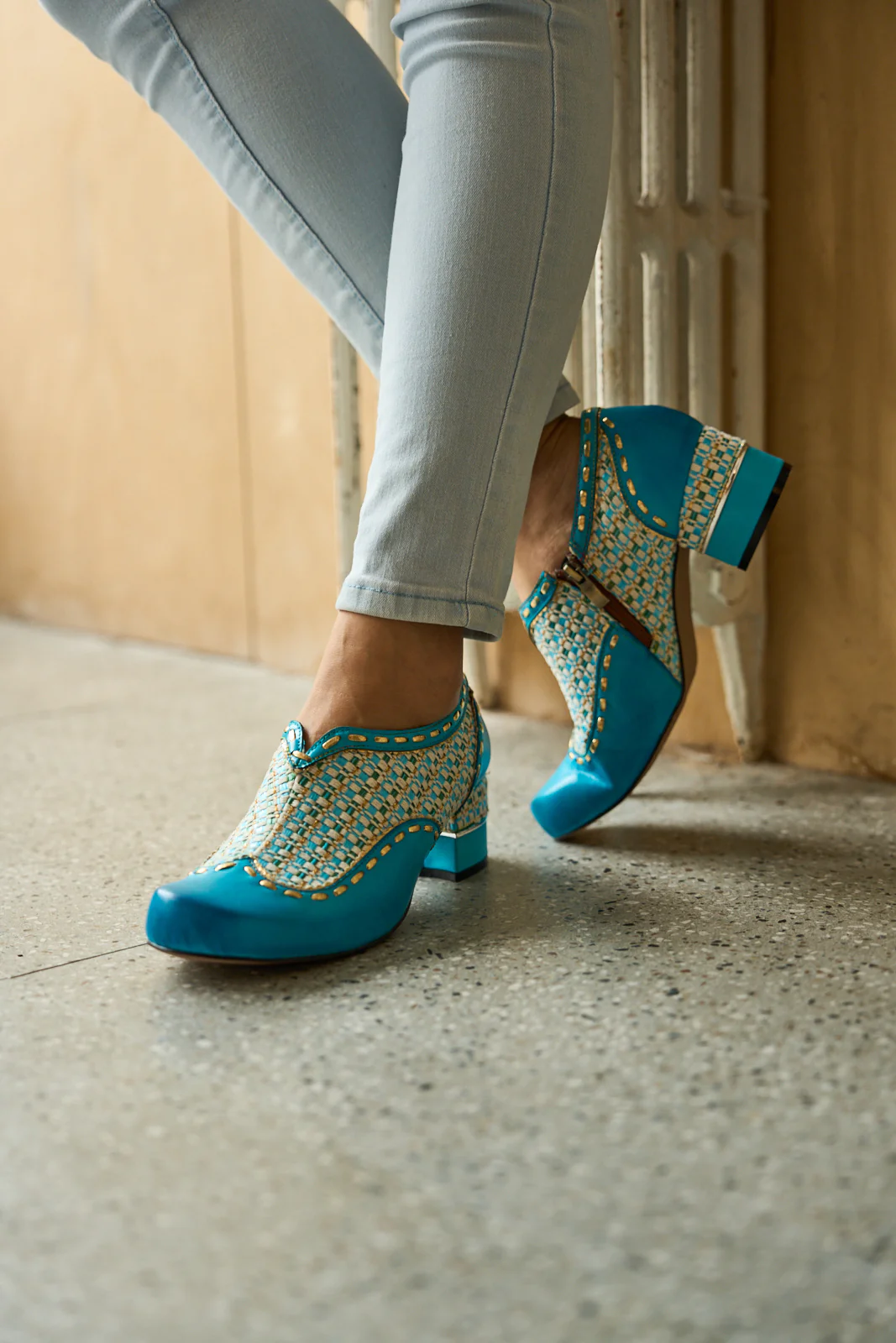 Soffia | Aliene Jacquard Leather Pump Booties - Image 7
