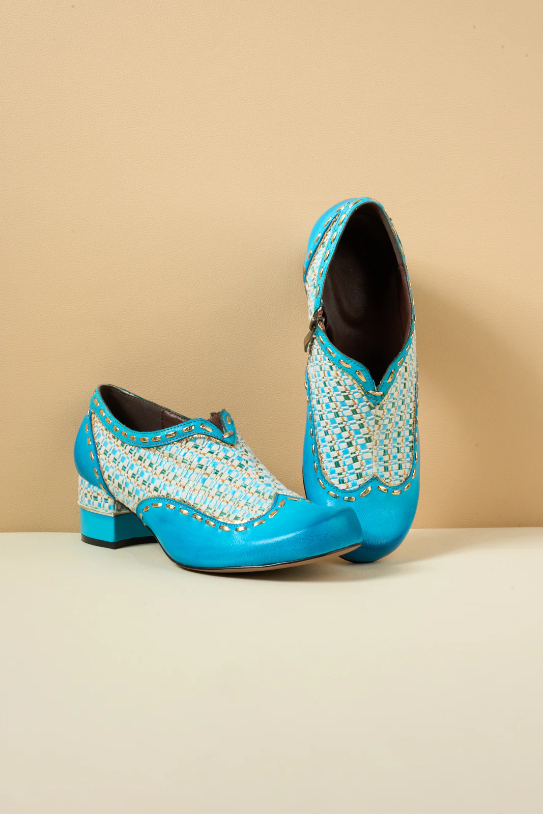Soffia | Aliene Jacquard Leather Pump Booties - Image 9