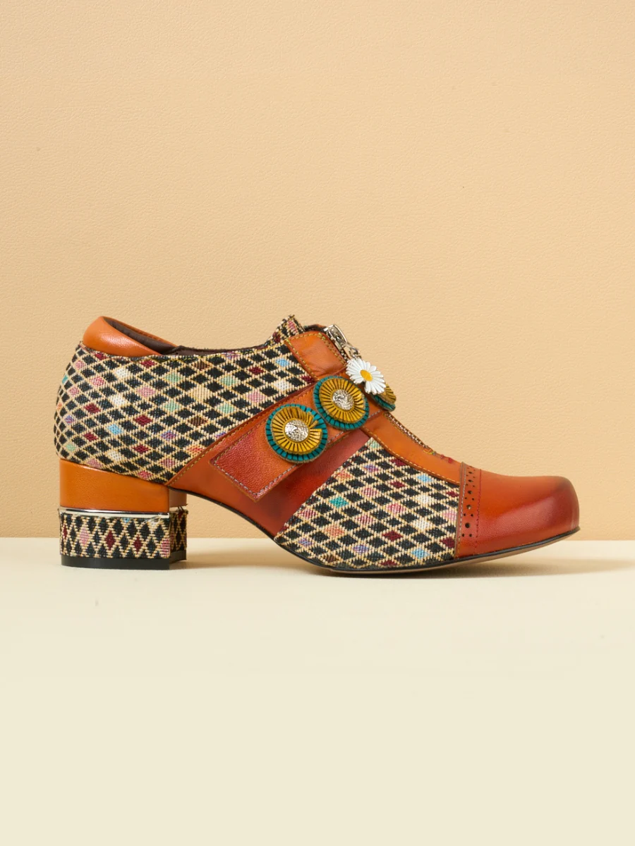 Soffia | Angelonia Jacquard Leather Oxford Brogues - Image 10