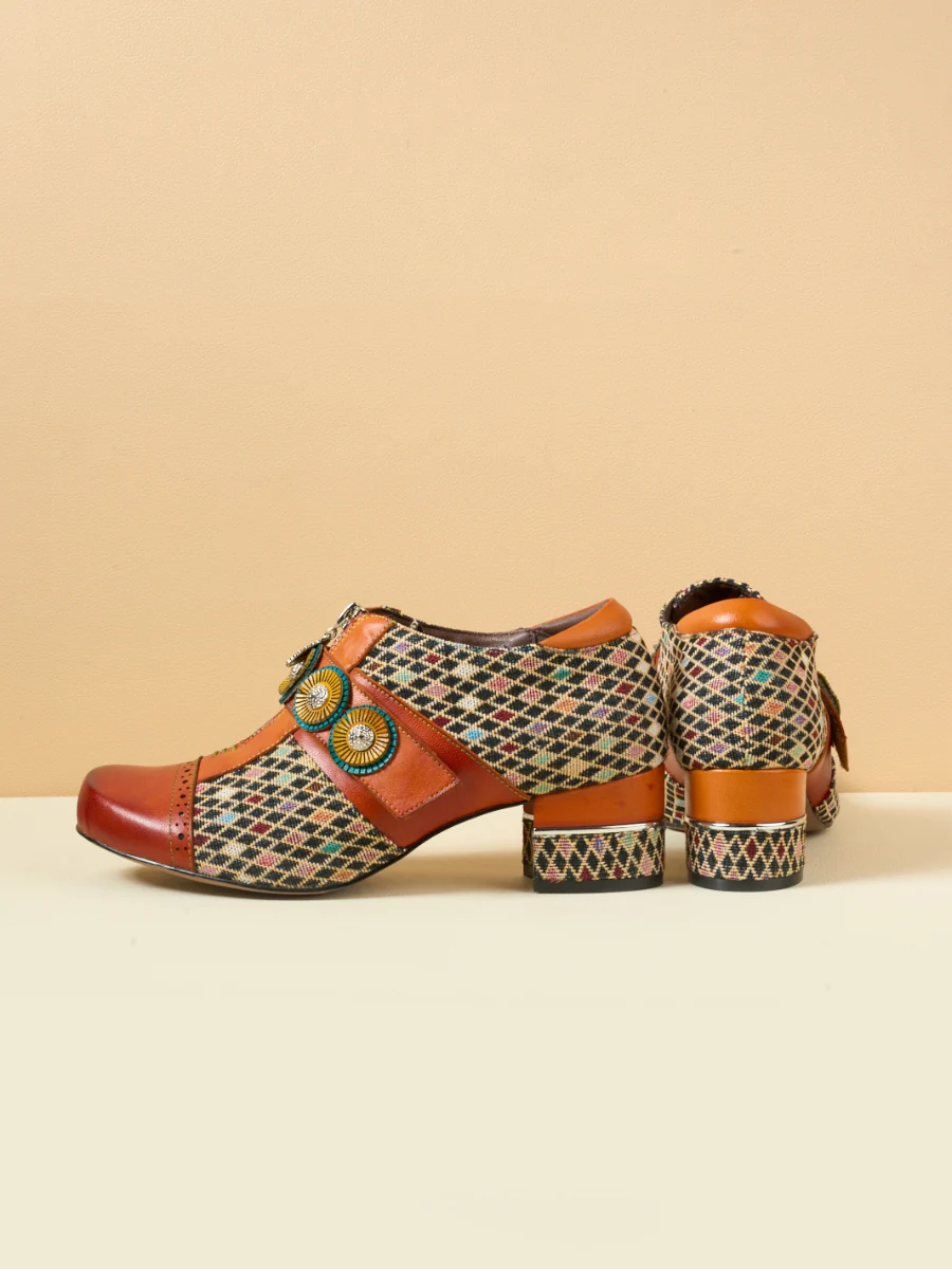 Soffia | Angelonia Jacquard Leather Oxford Brogues - Image 11
