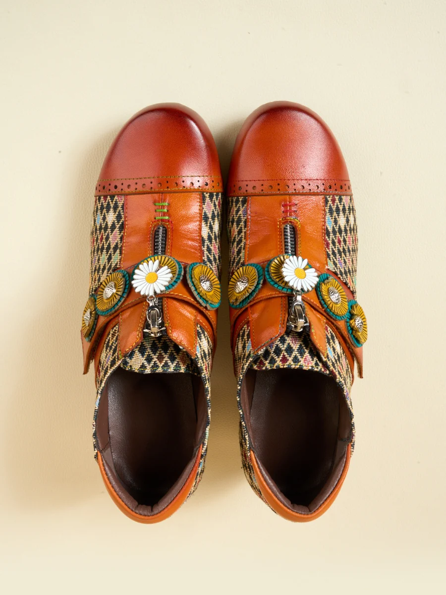 Soffia | Angelonia Jacquard Leather Oxford Brogues - Image 12