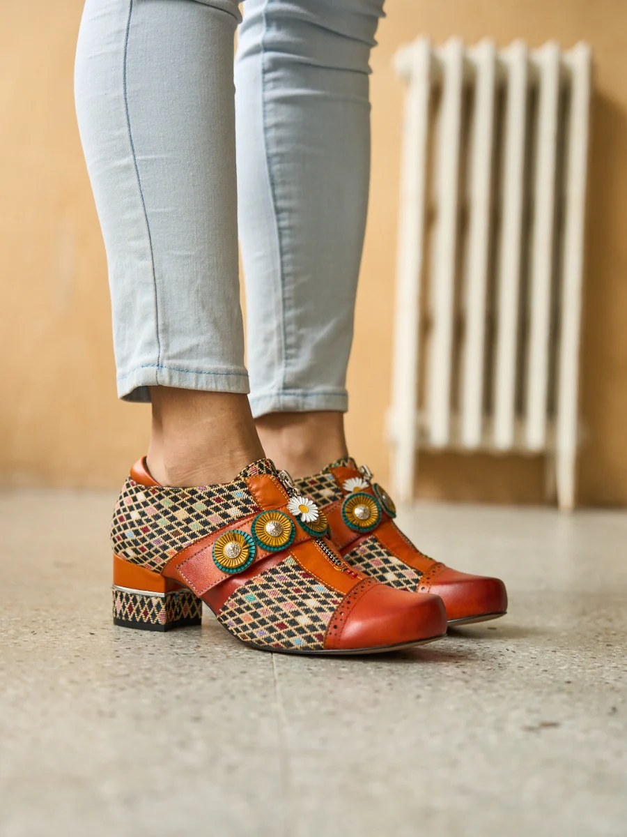 Soffia | Angelonia Jacquard Leather Oxford Brogues - Image 2