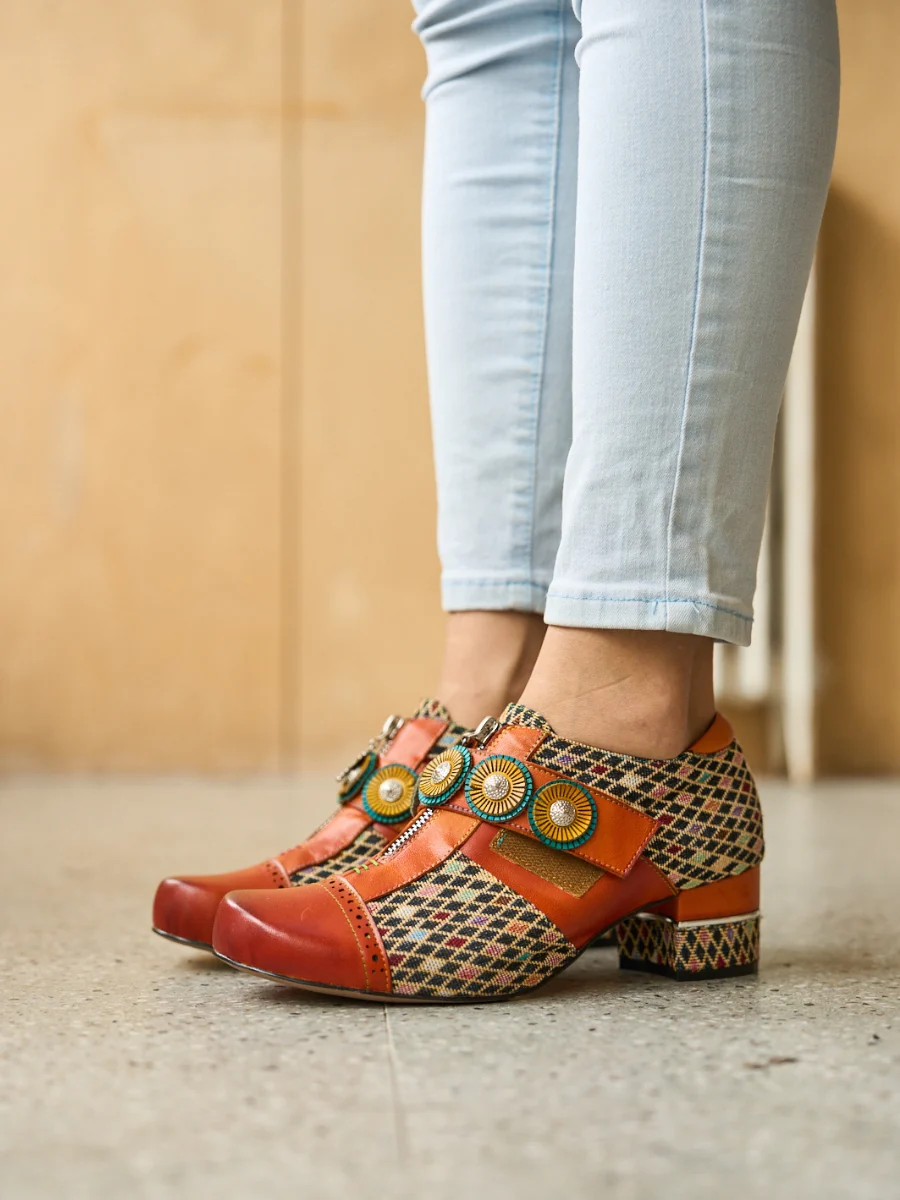 Soffia | Angelonia Jacquard Leather Oxford Brogues - Image 4