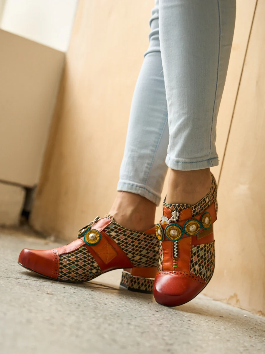 Soffia | Angelonia Jacquard Leather Oxford Brogues - Image 6