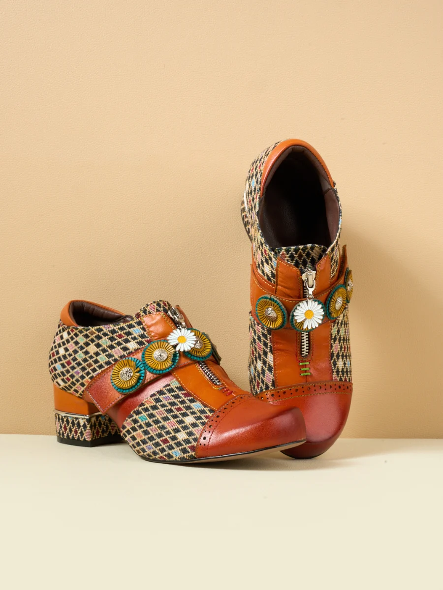 Soffia | Angelonia Jacquard Leather Oxford Brogues - Image 9