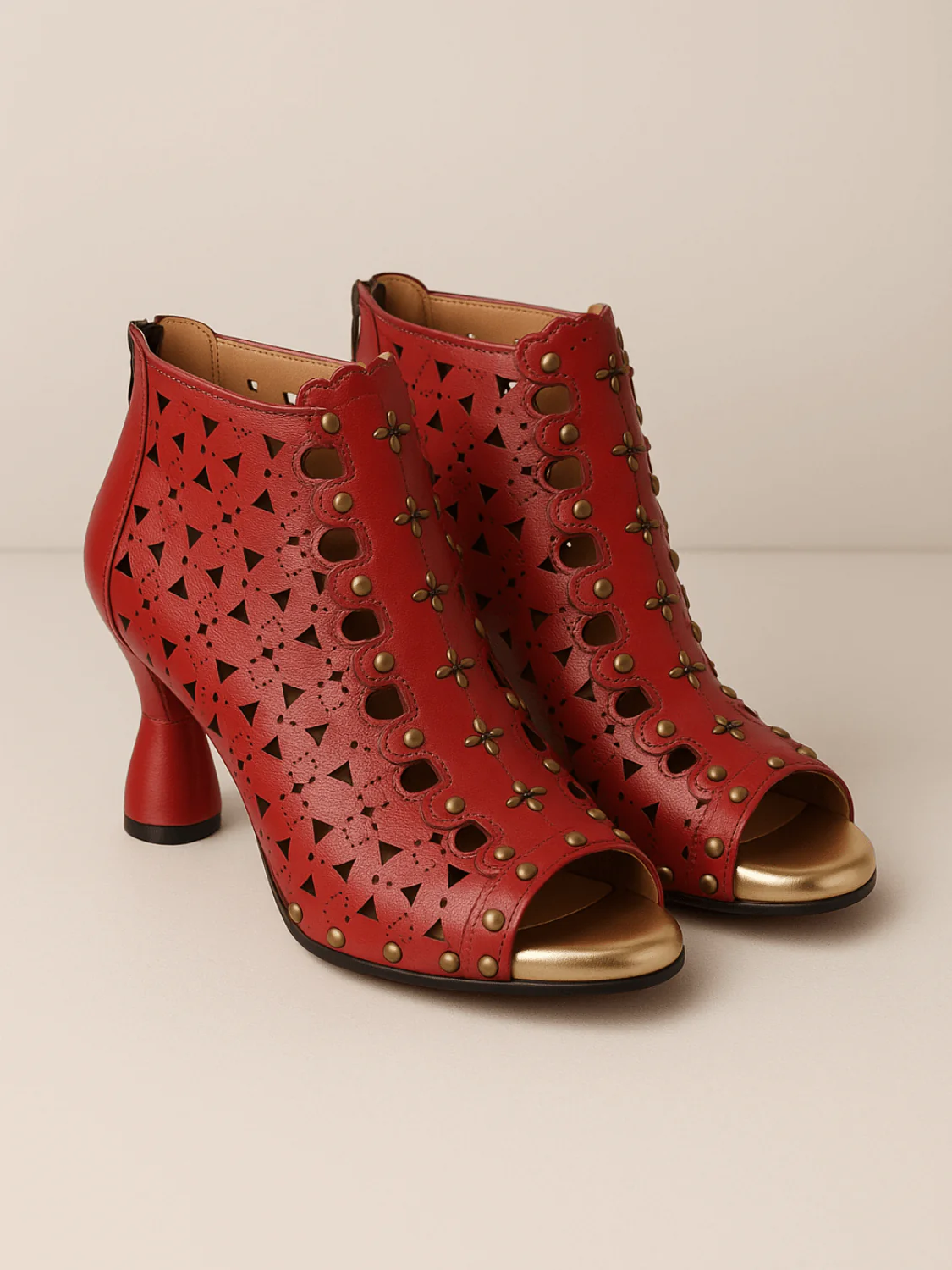 Soffia | Antar Perforated Leather Studded Sandals