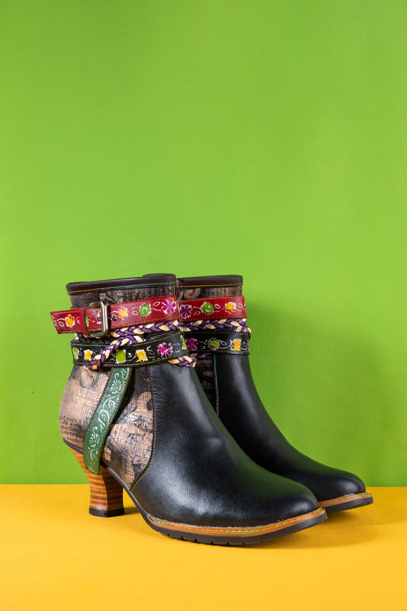 Soffia | Around Courtyard Leather Ankle Bootie - Image 10