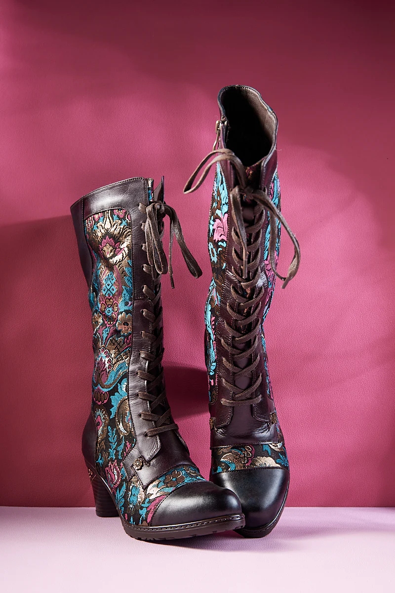 Soffia | Aubrey Surplice Tie-Accent Leather Knee High Boots - Image 3