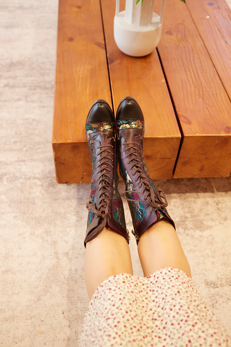 Soffia | Aubrey Surplice Tie-Accent Leather Knee High Boots - Image 8