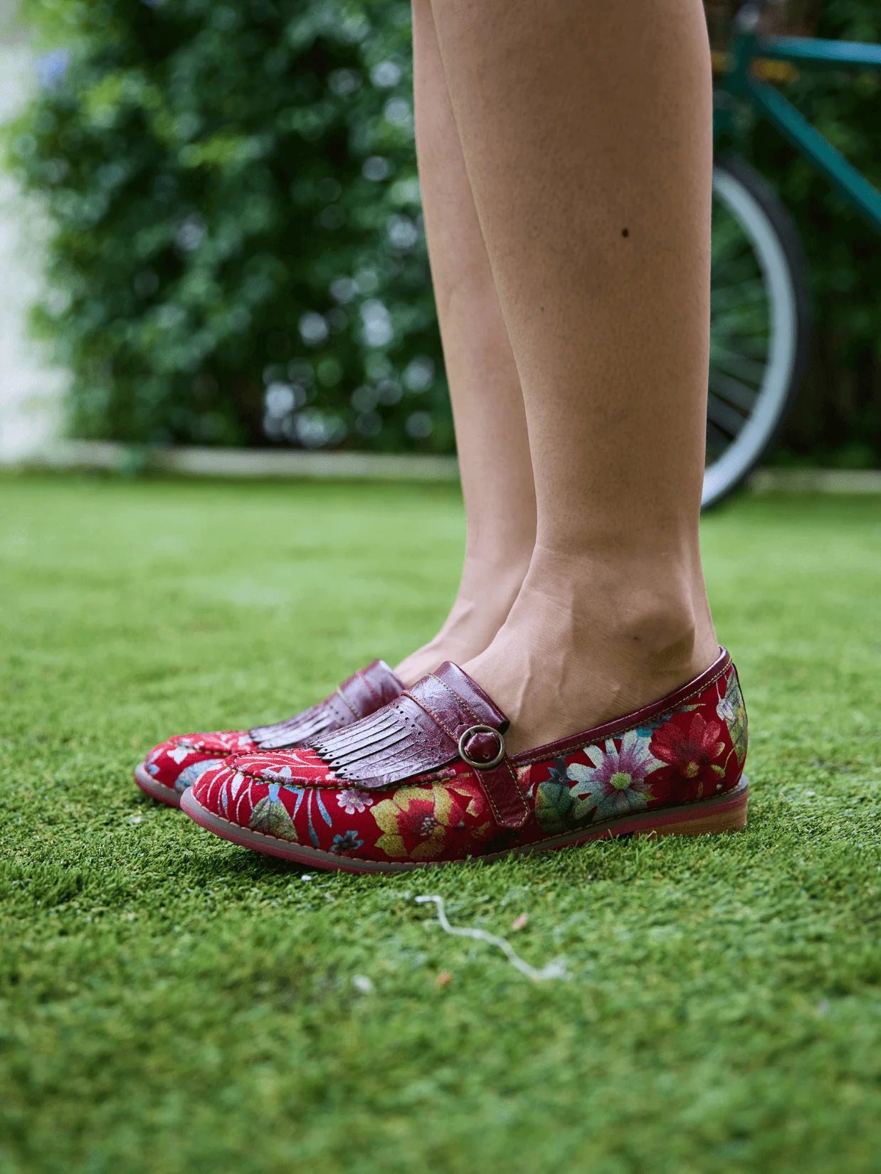 Soffia | Aurore Floral Print Suede Moccasin - Image 3