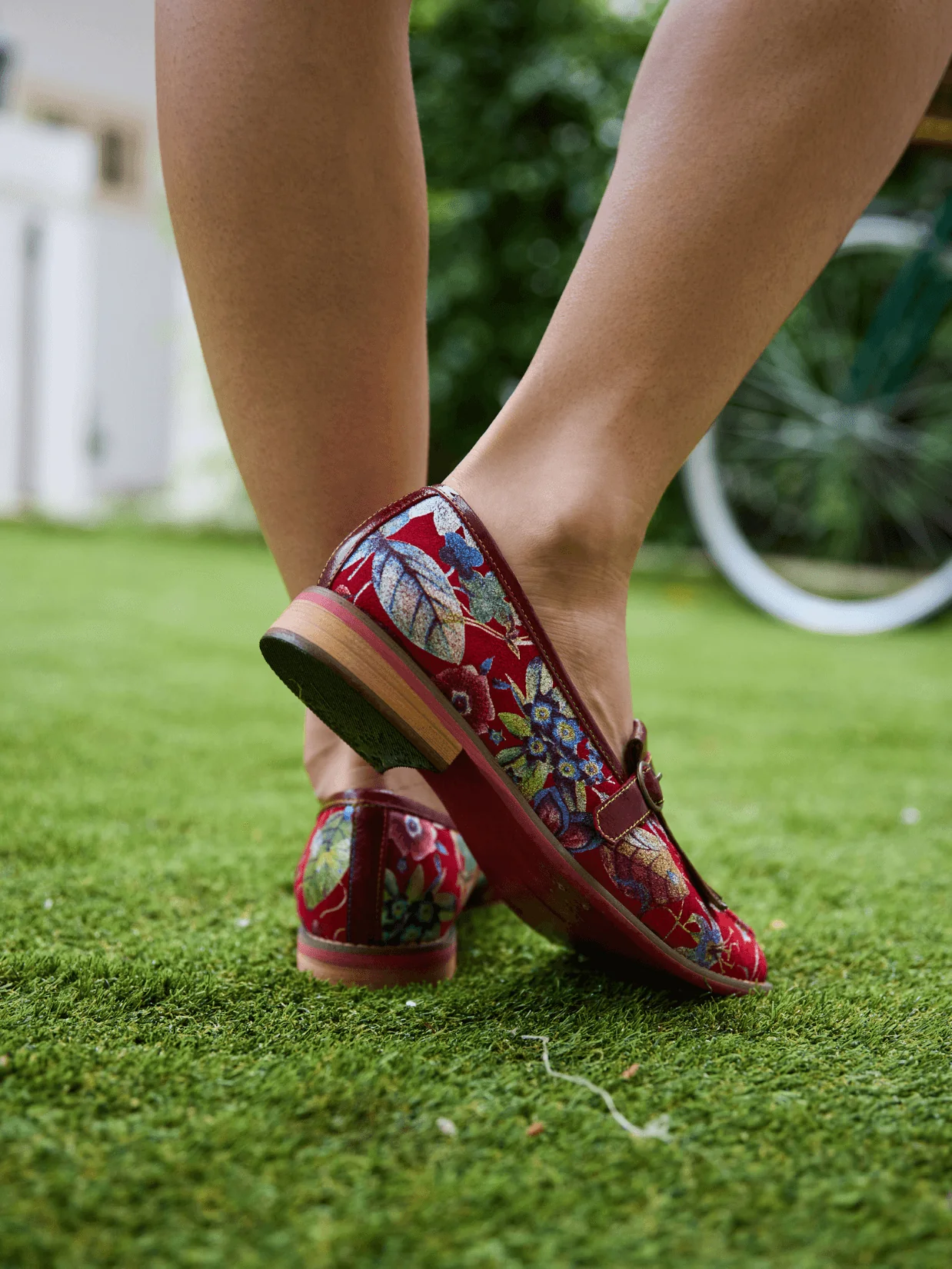 Soffia | Aurore Floral Print Suede Moccasin - Image 4