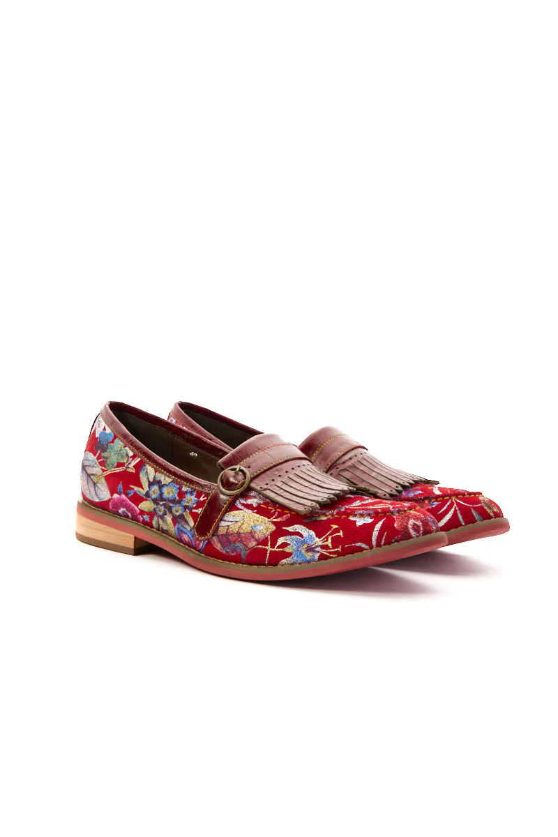 Soffia | Aurore Floral Print Suede Moccasin - Image 6