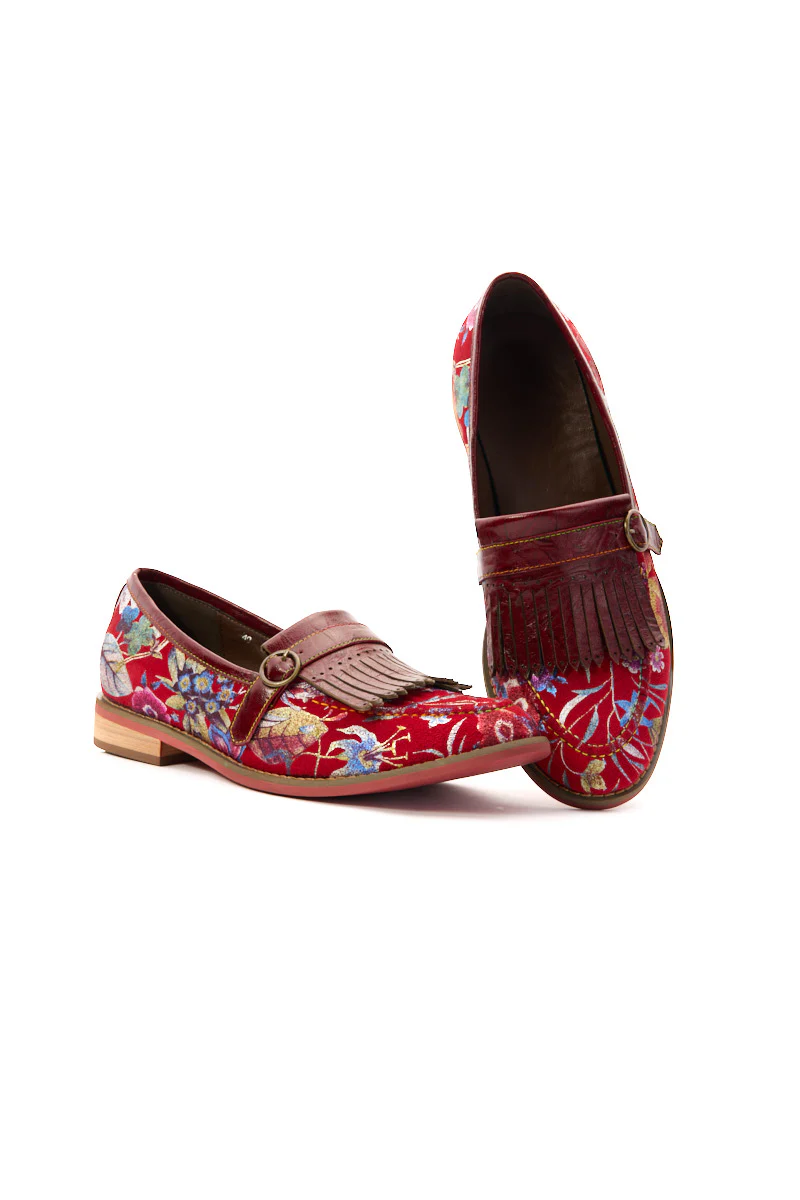 Soffia | Aurore Floral Print Suede Moccasin - Image 7