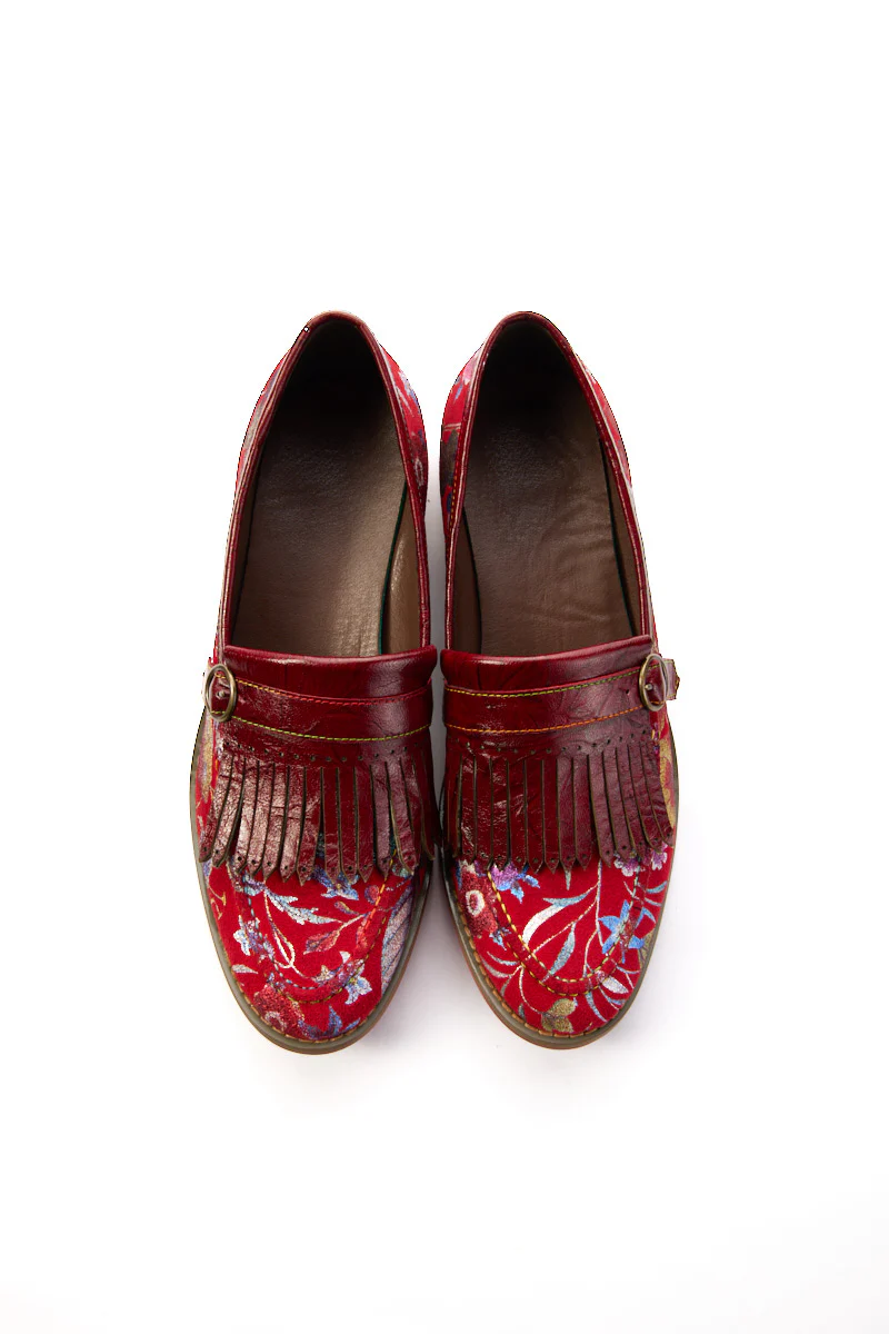 Soffia | Aurore Floral Print Suede Moccasin - Image 8