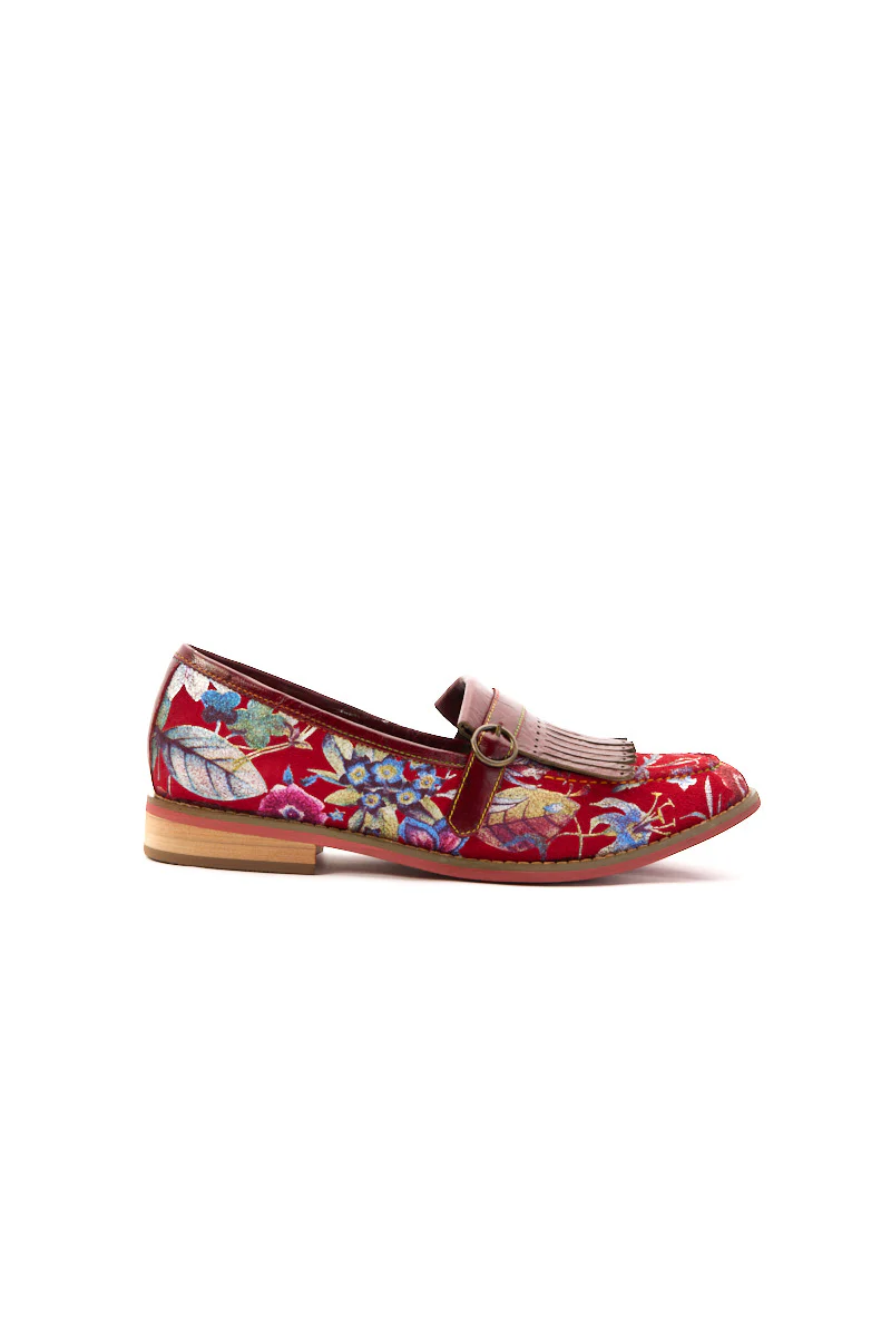 Soffia | Aurore Floral Print Suede Moccasin - Image 9