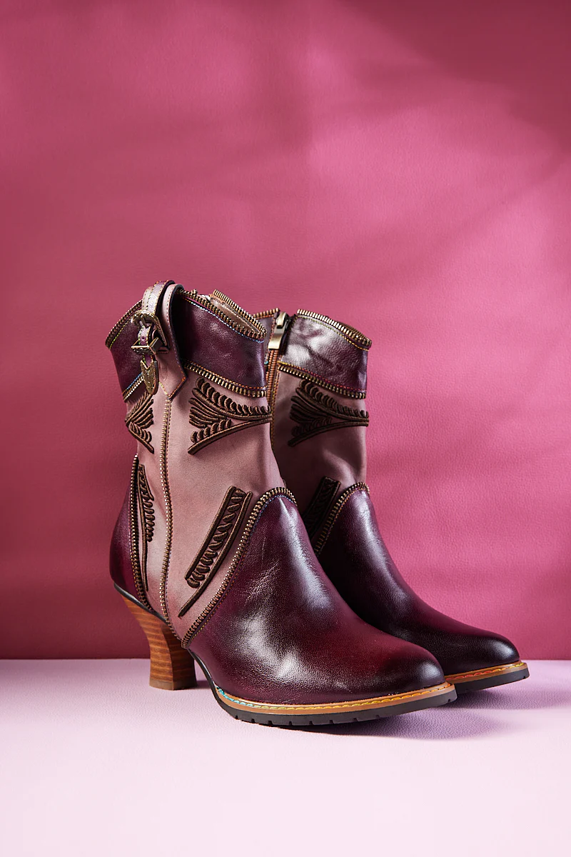 Soffia | Bassett Embroidered Leather Ankle Boots - Image 11