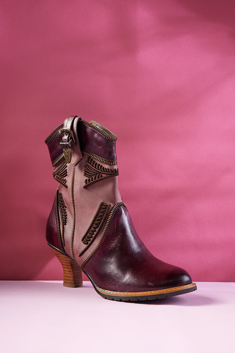 Soffia | Bassett Embroidered Leather Ankle Boots - Image 12