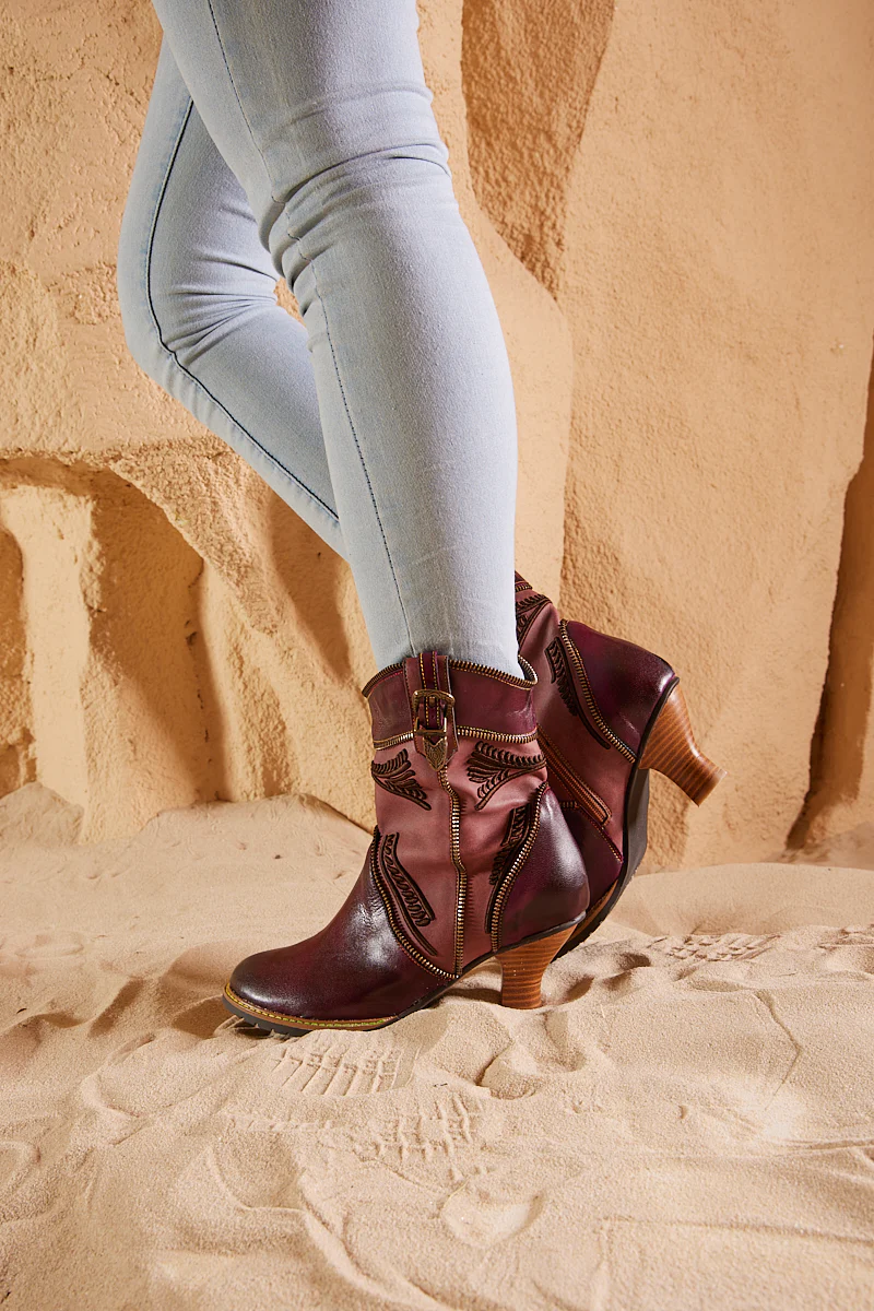 Soffia | Bassett Embroidered Leather Ankle Boots - Image 5