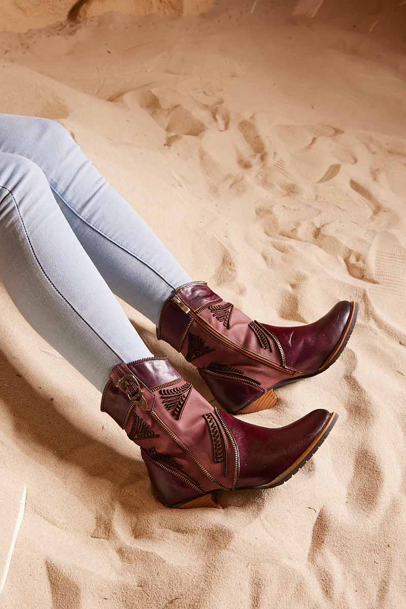 Soffia | Bassett Embroidered Leather Ankle Boots - Image 6