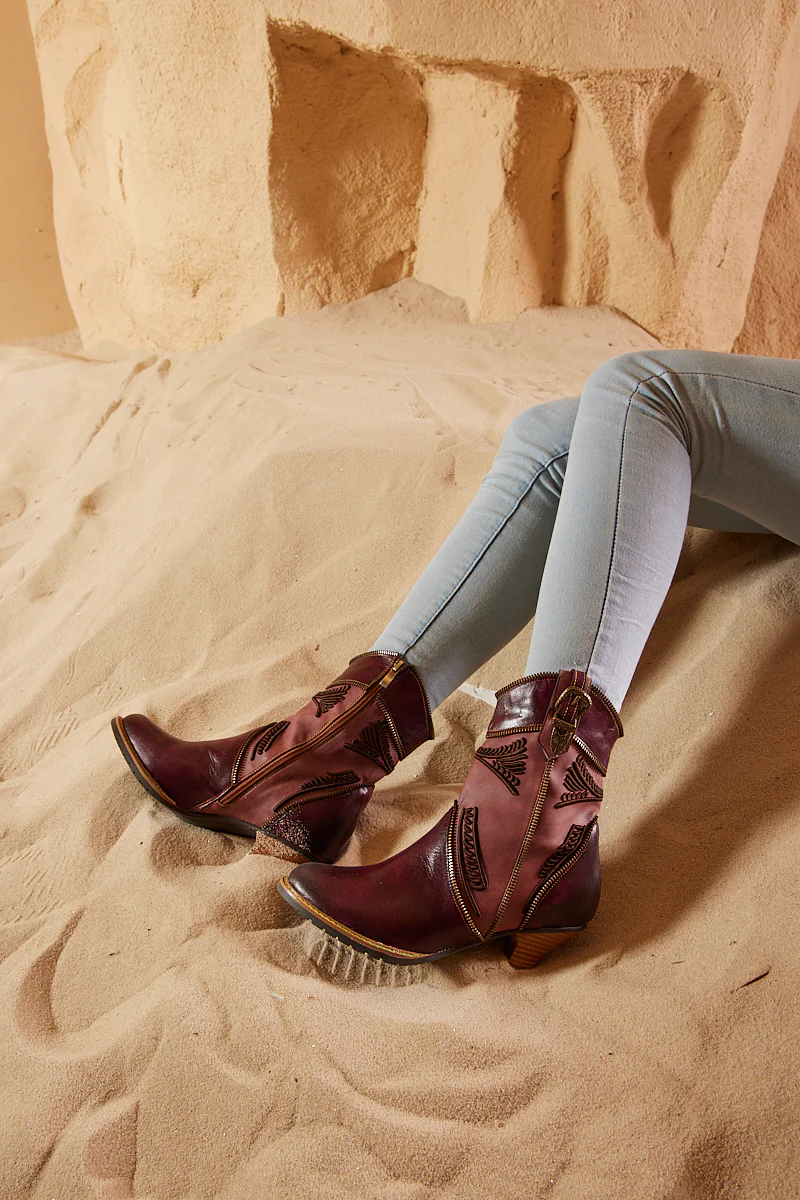 Soffia | Bassett Embroidered Leather Ankle Boots - Image 8