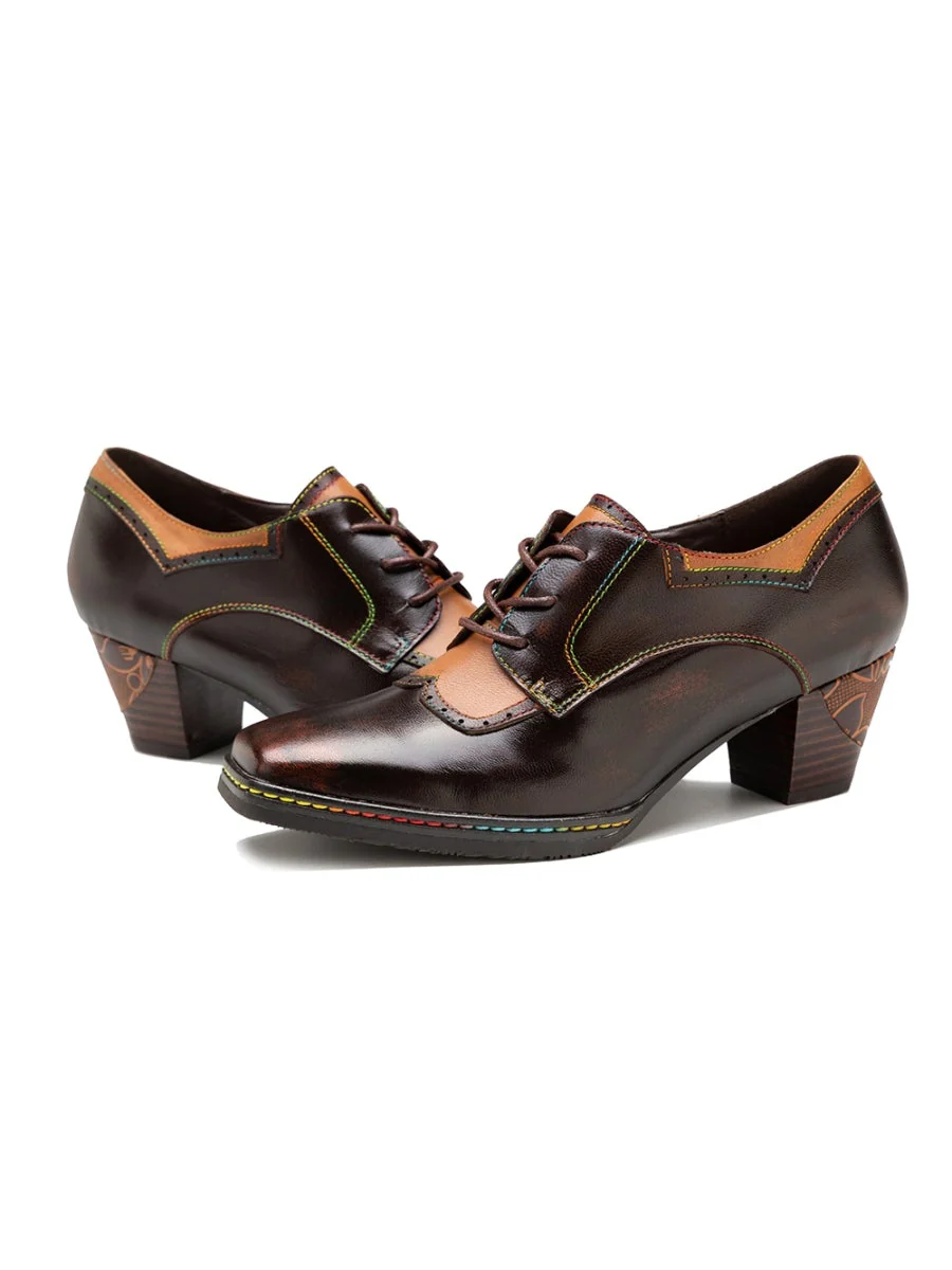 SOFFIA | Genuine Leather Blossom Embossed Oxford - Image 7