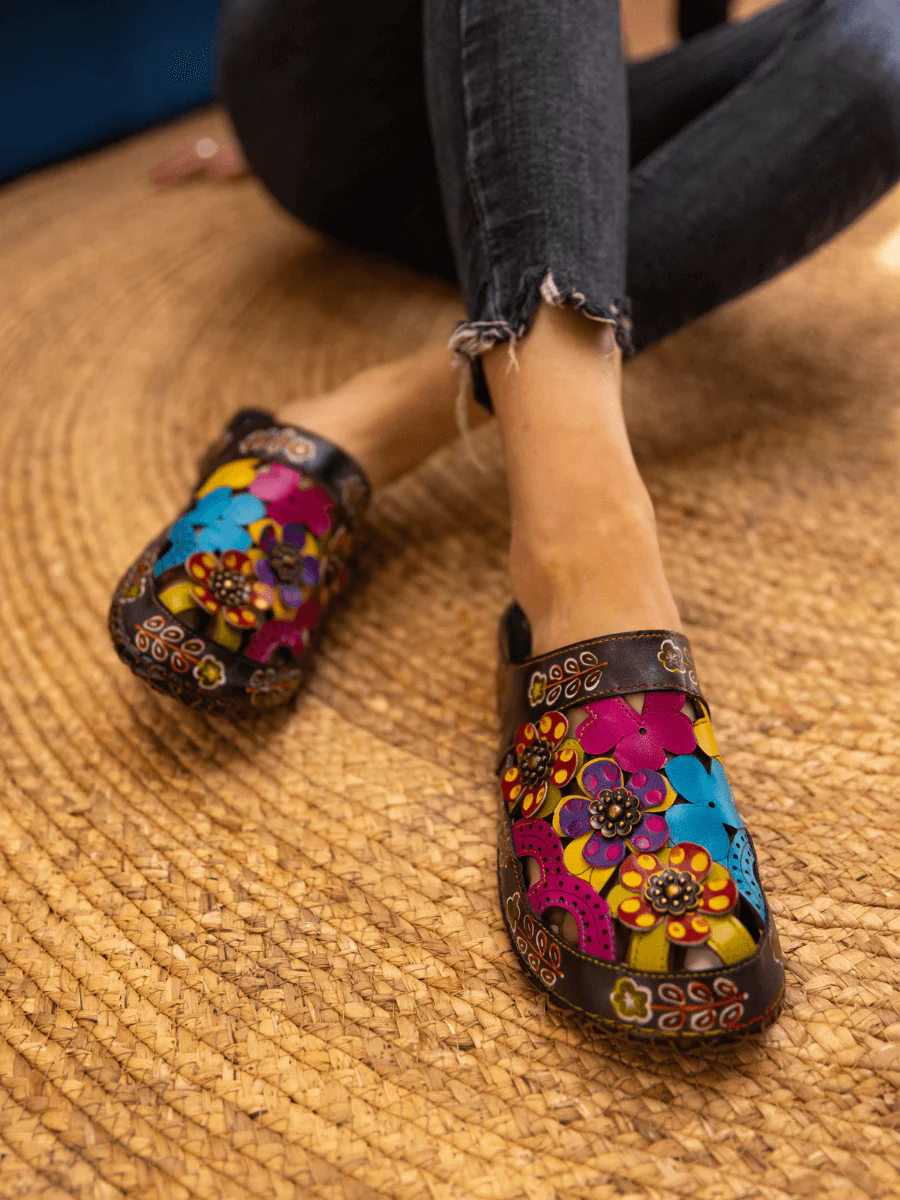 SOFFIA | BRICKELL TROPICAL CUT-OUT LEATHER SANDAL - Image 2