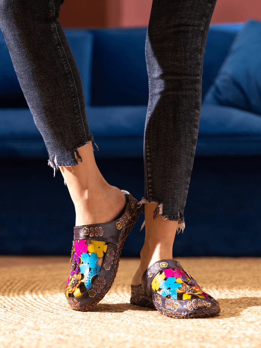 SOFFIA | BRICKELL TROPICAL CUT-OUT LEATHER SANDAL - Image 3
